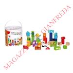 SET DA 50 PEZZI DI BLOCCHI COLORATI IN LEGNO